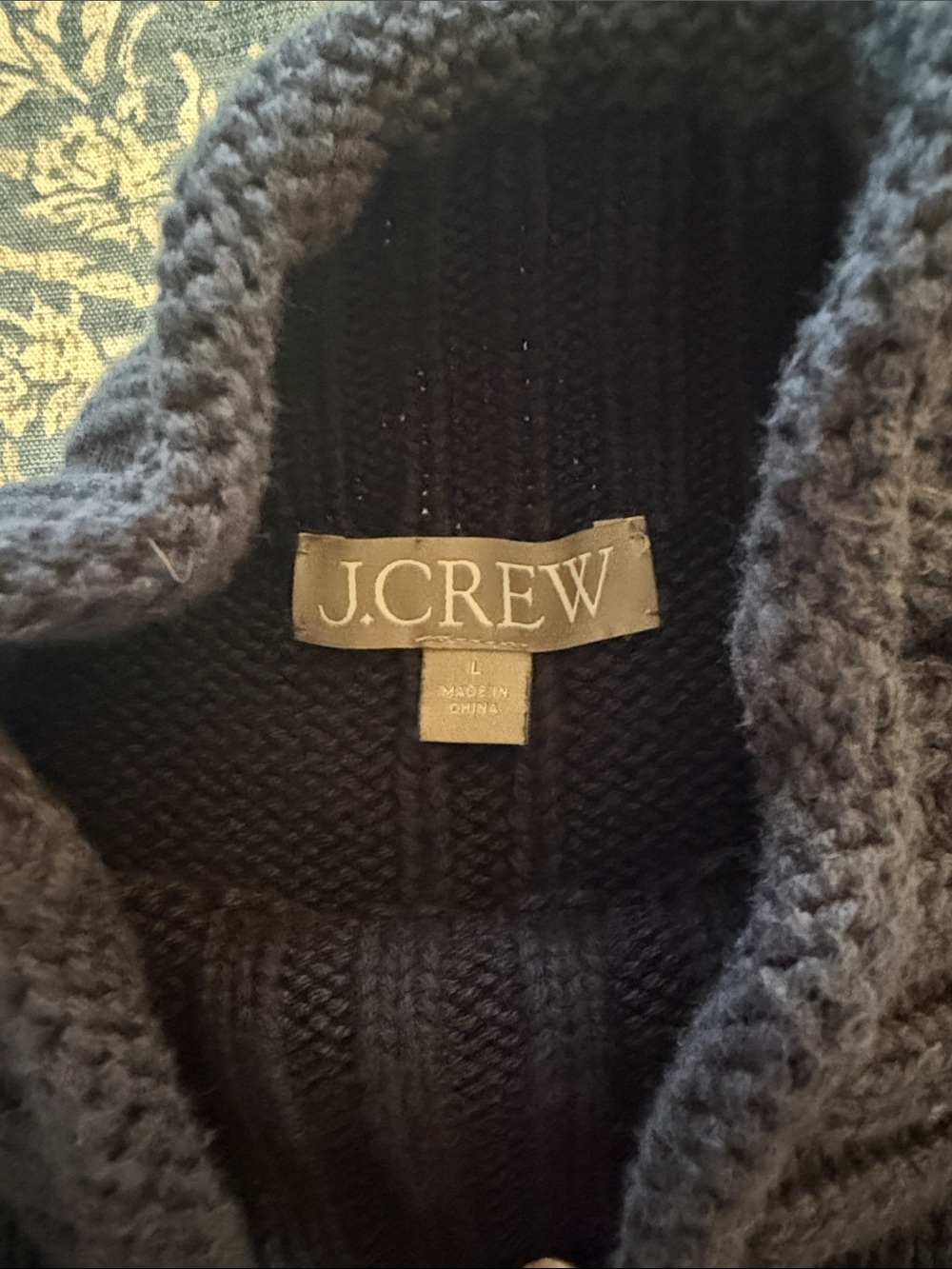 J. Crew Navy Rollneck Sweater size L - Picture 2 of 5